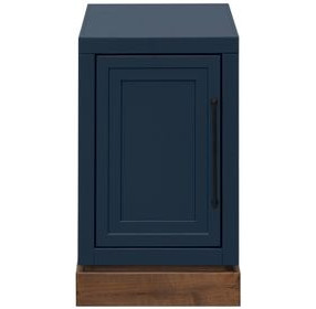 Nora Blue Denim and Whiskey Rectangular Chairside Table