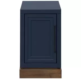 Nora Blue Denim and Whiskey Rectangular Chairside Table