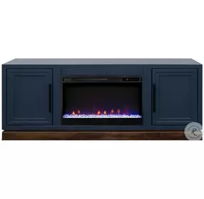 Nora Blue Denim And Whiskey 64" Fireplace TV Stand