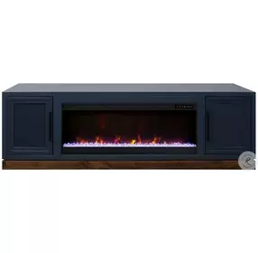 Nora Blue Denim And Whiskey 81" Fireplace TV Stand