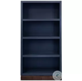 Nora Blue Denim And Whiskey Modular 60" High Bookshelf