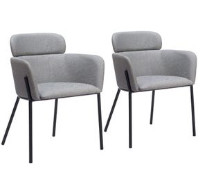 Bremor Slate Gray Performance Fabric Dining Chair Set Of 2