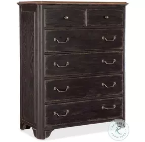 Americana Molasses 6 Drawer Chest With Brown Top
