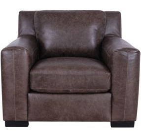 Nova Bomber Walnut Top Grain Leather Living Room Chair
