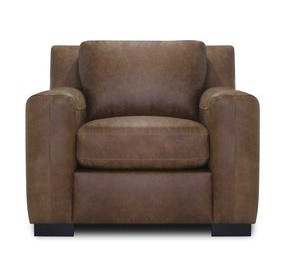 Nova Bomber Walnut Top Grain Leather Living Room Chair