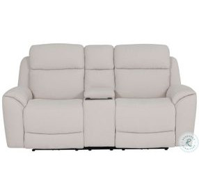 Sorellian Lenox Bone Tilt Power Reclining Console Loveseat