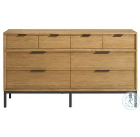 Newport Natural Oak 8 Drawer Dresser