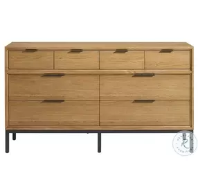 Newport Natural Oak 8 Drawer Dresser