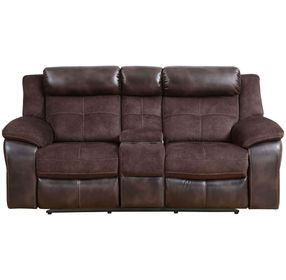 Pueblo Brown 77" Manual Reclining Console Loveseat