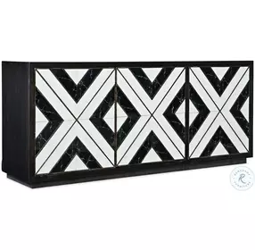 Tranquility 2 Dark Black Painted Noir Et Blanc TV Stand