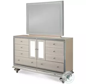 Hollywood Swank Crystal Croc Dresser with Mirror