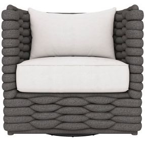 Wailea White Performance Fabric Outdoor Swivel Chair