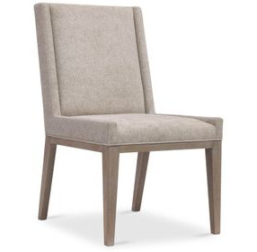 Linea Beige And Cerused Greige Upholstered Side Chair Set of 2