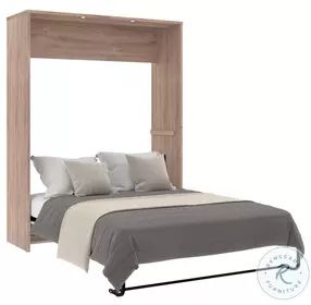 Cielo Rustic Brown And White 65" Queen Murphy Bed