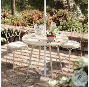 Erica Cream Wrought Iron Outdoor Cafe Table Set