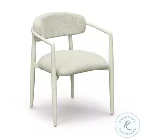 Annika Cream Textured Outdoor Dining Arm Chair