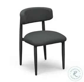 Annika Black Textured Outdoor Dining Side Chair