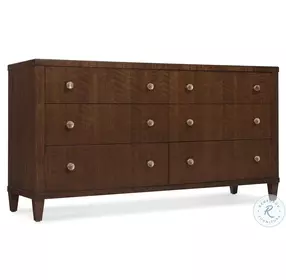 Auburn Grove Classic Walnut 6 Drawer Dresser