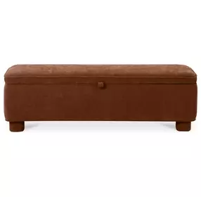 Ichigo Deep Orange Upholstered Storage Bed Bench