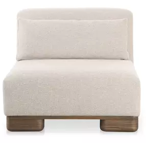June Oatmeal Performance Fabric Slipper Chair