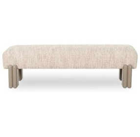 Priya Off White Upholstered Bed Bench
