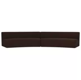 Naomi Dark Brown 2 Piece Concave Modular Sectional