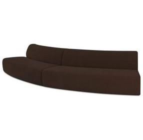 Naomi Dark Brown 2 Piece Convex Modular Sectional