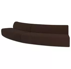 Naomi Dark Brown 2 Piece Convex Modular Sectional