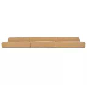 Naomi Golden Yellow 3 Piece Wave Modular Sectional