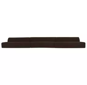 Naomi Dark Brown 3 Piece Wave Modular Sectional