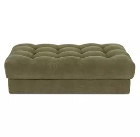 Davie Olive Performance Fabric Upholstered Rectangular Ottoman