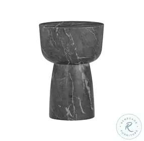 Charra Black Faux Marble Side Table