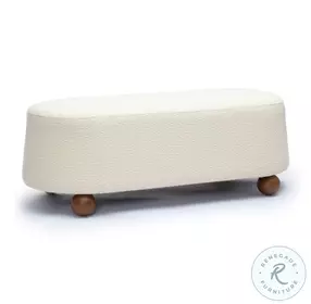 Jaine Cream Boucle Large Ottoman