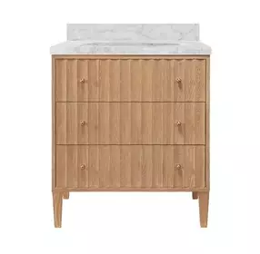 Odin Cerused Oak Carrera Marble Top 31" Bath Vanity