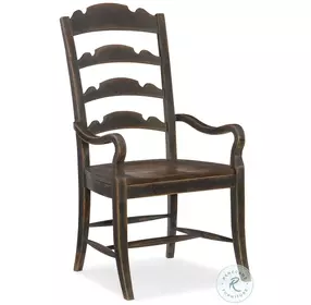 Twin Sisters Anthracite Black Ladder Back Arm Chair Set Of 2