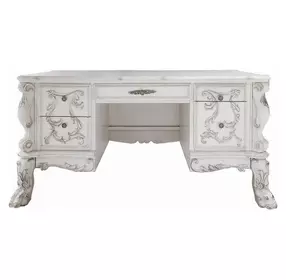 Dresden Bone White 74" Executive Writing Desk