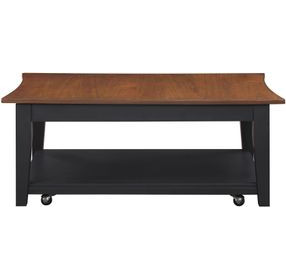 Joplin Black and Brown Rectangular Lift Top Coffee Table
