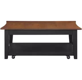 Joplin Black and Brown Rectangular Lift Top Coffee Table