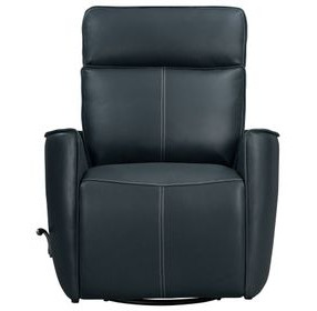 Roxy Abby Navy Leather Manual Swivel Glider Recliner