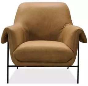 Ambroise Brown Leather Upholstered Club Chair