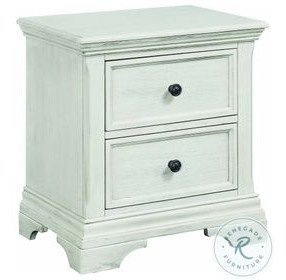 Olivia Brushed White 2 Drawer Nightstand