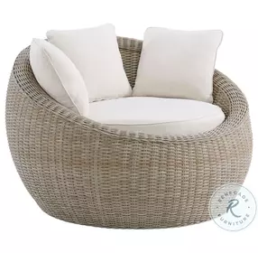 Camal White Cream Outdoor Club Chair With End Table