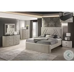 Onyx Soft Gray And Light Beige Upholstered Panel Bedroom Set
