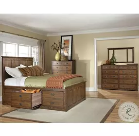 Oak Park Mission Two Sided 6 Drawer Captain Bedroom Set