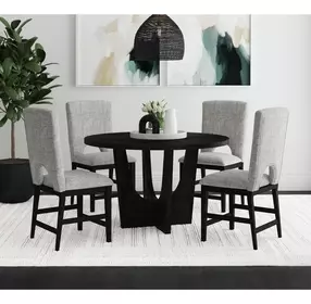 Salem Black 52" Round Counter Height Dining Room Set