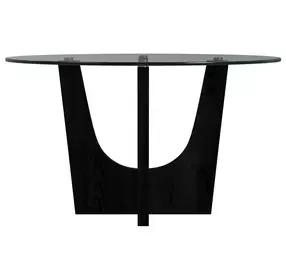 Salem Black 52" Round Glass Top Counter Height Table