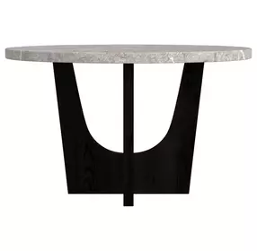 Salem Gray and Black 52" Round Marble Top Counter Height Table