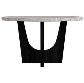 Salem Gray and Black 52" Round Dining Table