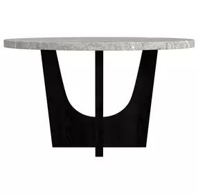 Salem Gray and Black 52" Round Dining Table