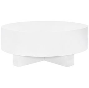 Oslo White Lacquer 42" Round Coffee Table